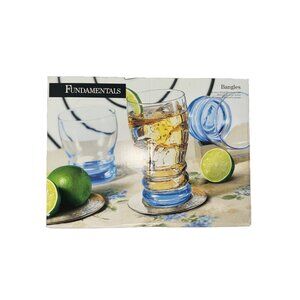 Libbey Fundamentals 16-Piece Glass Set Misty Blue Bangles